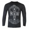 Men's Long-sleeved T-shirt Guns N' Roses - Monochrome Cross - BLACK Dip-Dye - ROCK OFF -Cheap Gothic & Punk Shop sa667