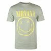 Men's T-shirt Nirvana - Yellow Smiley - GREEN - ROCK OFF -Cheap Gothic & Punk Shop saw027