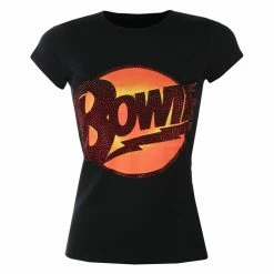 Women's T-shirt David Bowie - Diamond Dogs Logo Diamante - BLACK - ROCK OFF