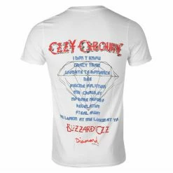 Men's T-shirt DIAMOND X OZZY OSBOURNE - Blizzard Of Ozz - White -Cheap Gothic & Punk Shop t p gildan white p005