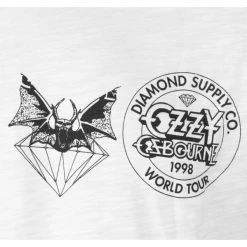 Men's T-shirt DIAMOND X OZZY OSBOURNE - Hellbat - White -Cheap Gothic & Punk Shop t p gildan white p014