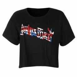 Women's T-shirt Judas Priest - Union Glitter Print Boxes - BLACK - ROCK OFF