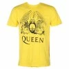 Men's T-shirt QUEEN - LINE ART CREST - YELLOW RAVEN - AMPLIFIED 2 Men's T-shirt QUEEN - LINE ART CREST - YELLOW RAVEN - AMPLIFIED -Cheap Gothic & Punk Shop zav210 008